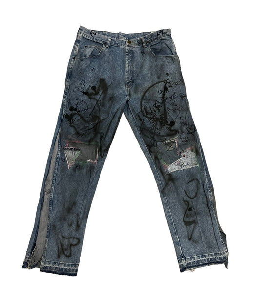 Airbrushed Denim Jeans