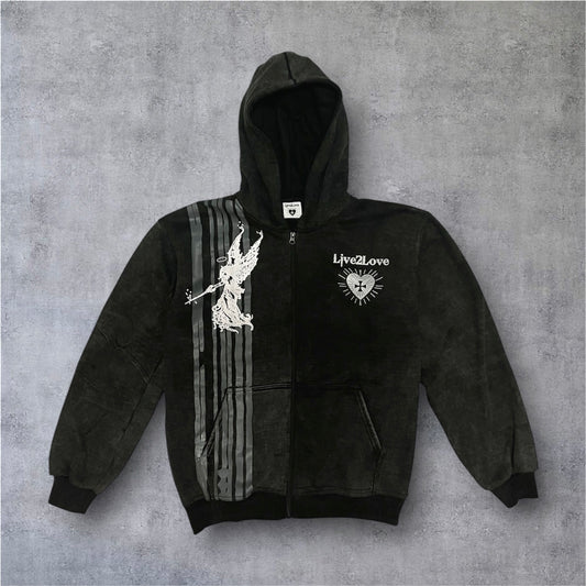 Zip Up Logo Hoodie