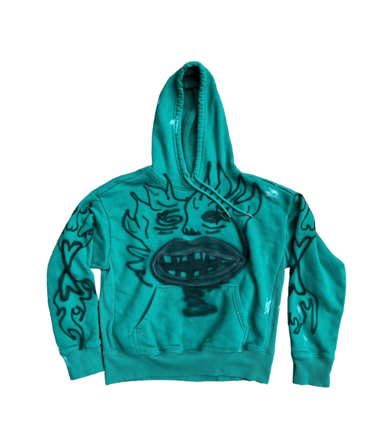 Green "Face" Hoodie