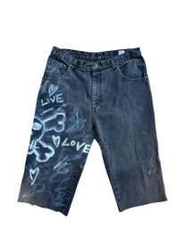 Hand painted skull denims