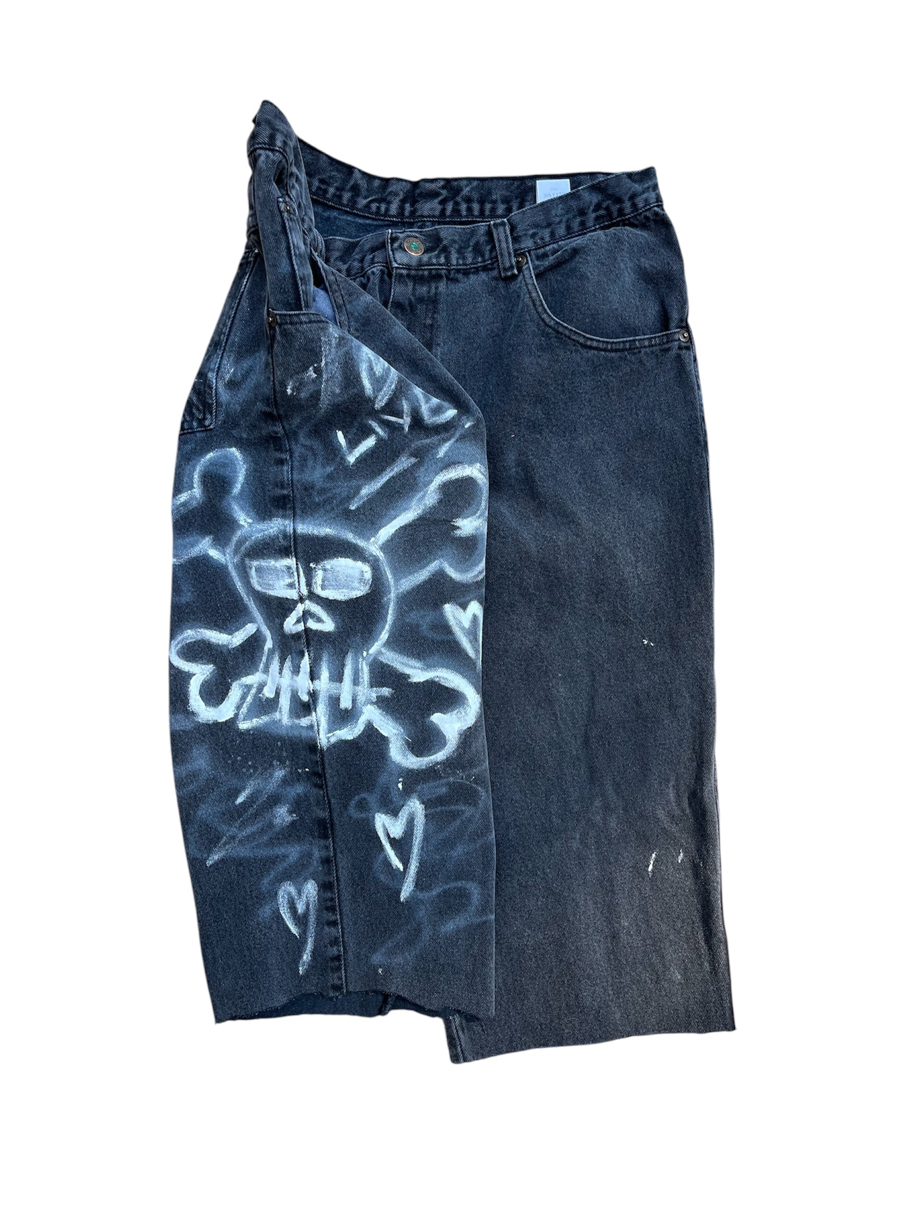 Hand painted skull denims