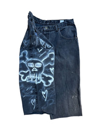 Hand painted skull denims